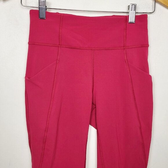 Lululemon Ruby Red Time To Sweat Crop Leggings. Size 4 - Picture 3 of 5